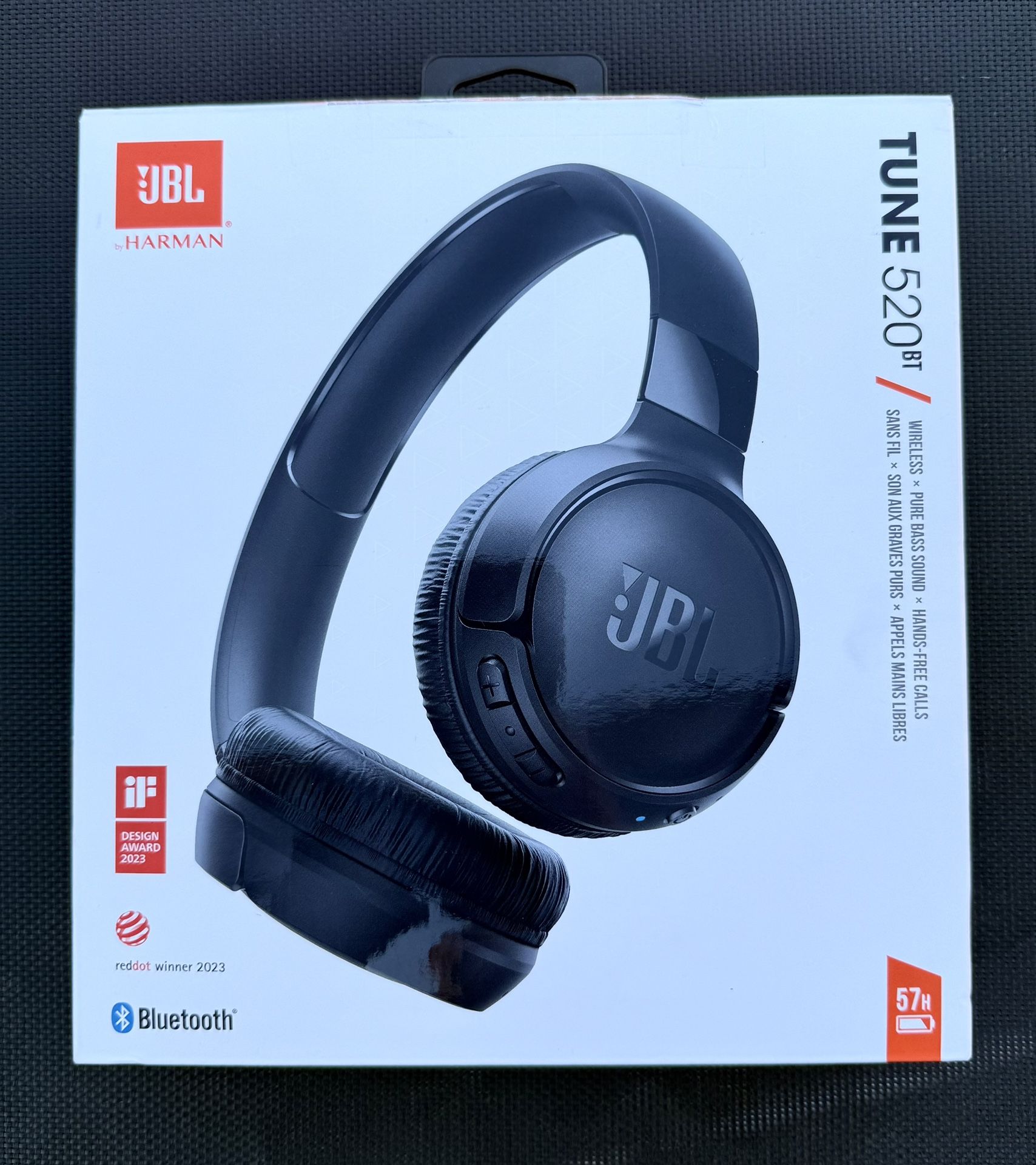 New - JBL TUNE 520 BT Pure Bass Wireless Headphones