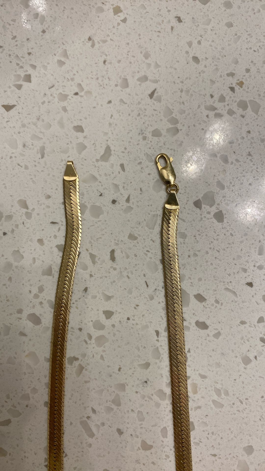 14K Gold Herringbone Chain
