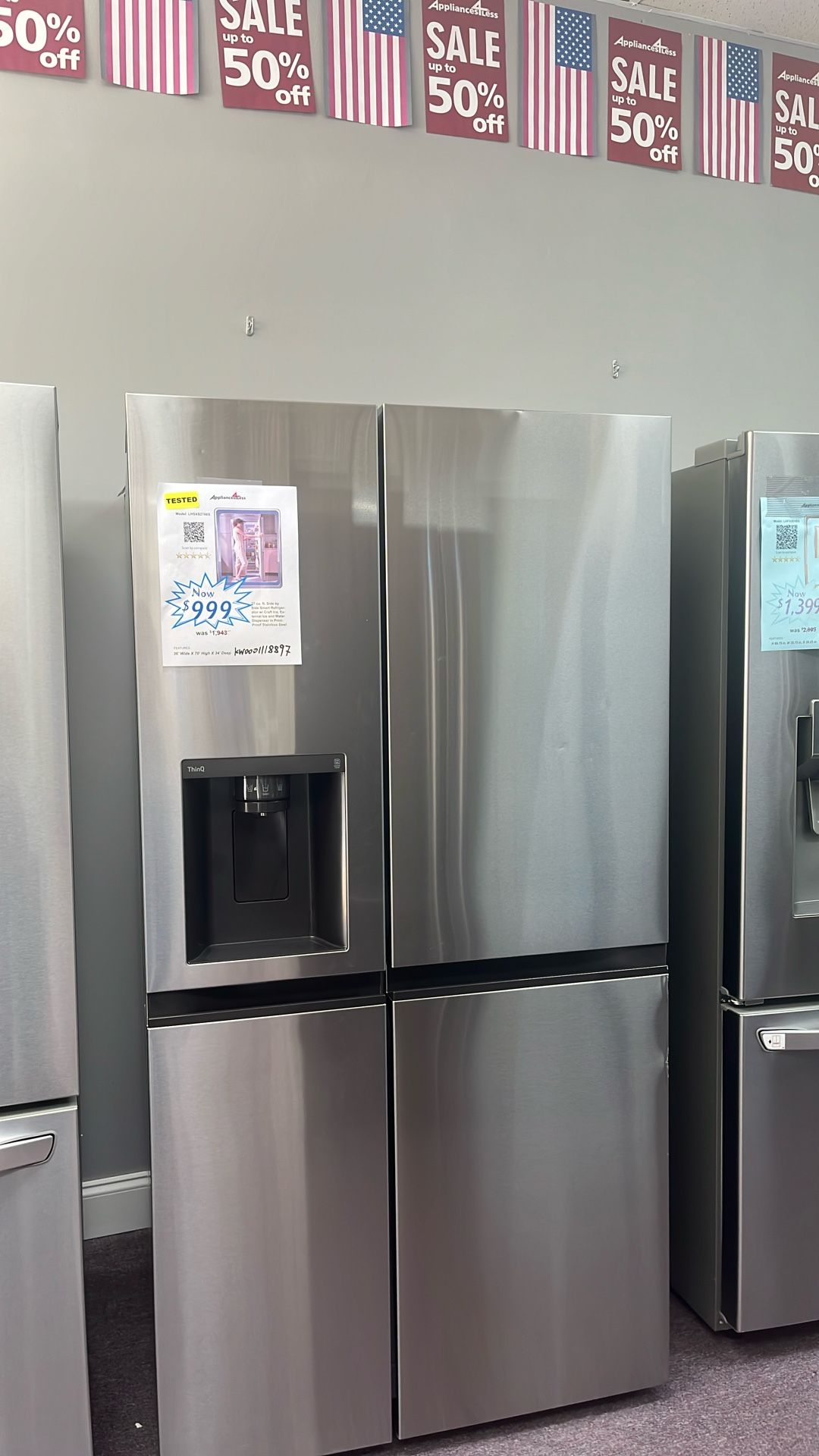 Refrigerator Stainless Steel 36” New Open Box Scratch And Dents Free Delivery