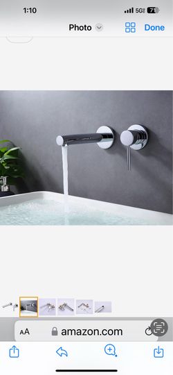 Wall Mount Faucet for Bathroom Sink, Modern Chrome Bathroom Faucet Single Handle with A17 ch