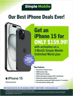 Apple iPhone 15 Midnight (128GB) NEW w/ Activation