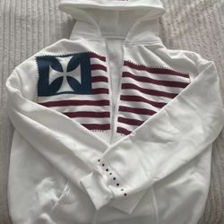 Rhinestone American Flag Zip Up