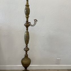 Vintage Decorative Brass Floor Lamp / Art Piece