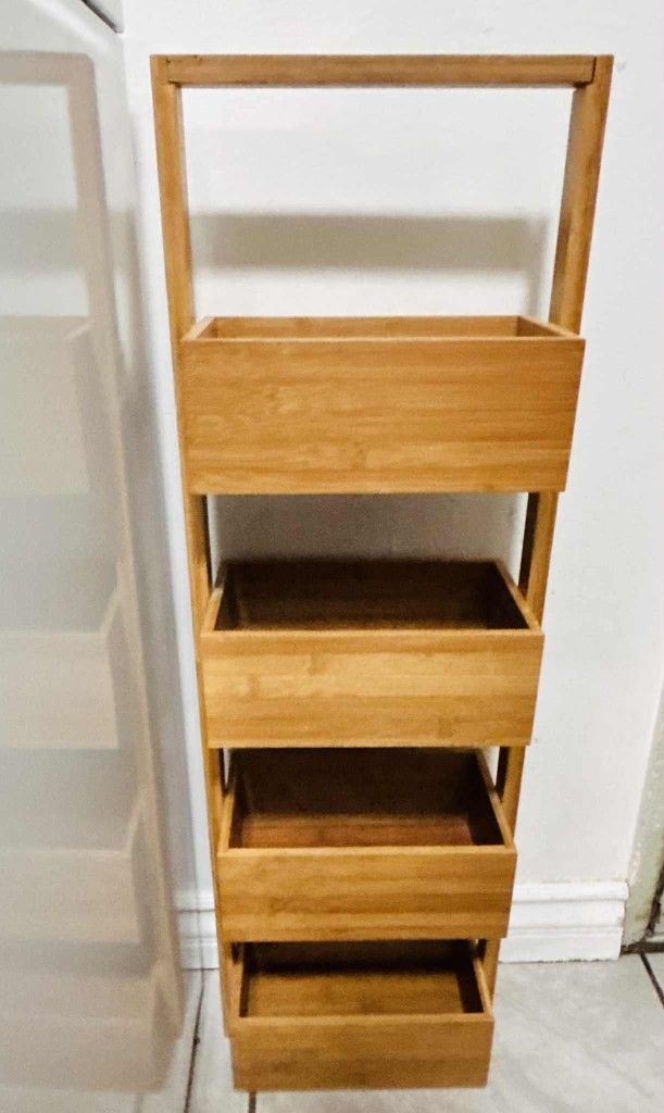 Like New 4 Tier Solid Wood Storage Rack