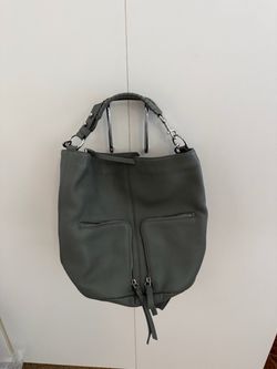 AllSaints Fetch Lea Gray Leather Convertible Backpack