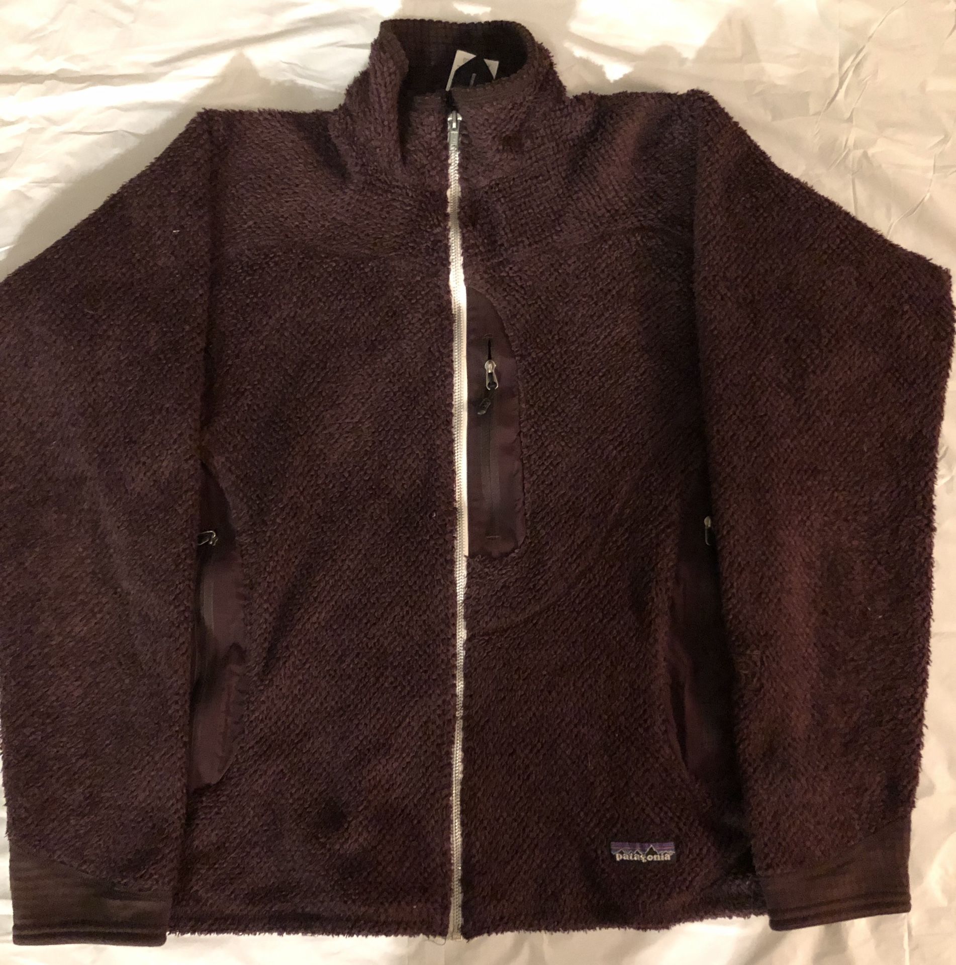 PATAGONIA POLARTEC MEDIUM CHOCOLATE BROWN FULL ZIP FUZZY JACKET