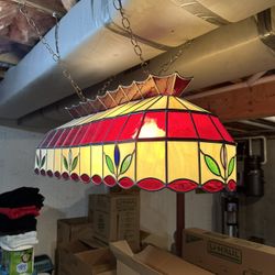 Vintage Stained Glass Hanging Light