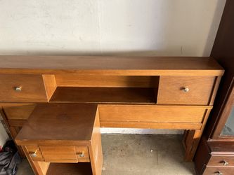 Mid century Scandinavian Headboard + Side Table