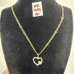 14K Yellow Gold Chain and Pendant 4.4Gr 18 Inches Long 