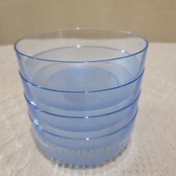 Genuine Tupperware Preludio Blue Acrylic Cereal Salad Bowls Set Of 4