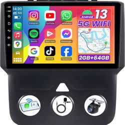 4Core+64ROM 5G WiFi for Dodge RAM 1 Radio 2013-2018: 1280 * 800 IPS HD Touchscreen Stereo Replacement with Wireless CarPlay Android Auto Bluet