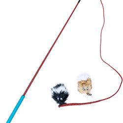 Outward Hound Tail Teaser Durable Dog Wand with Soft Plush Toys 