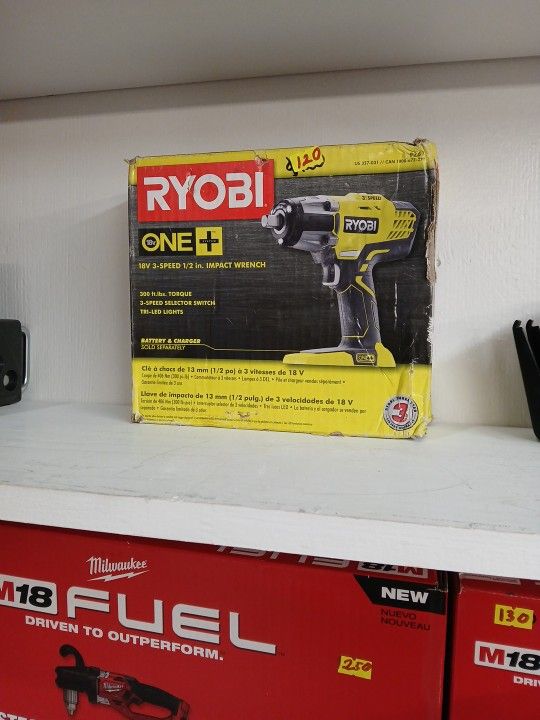 RYOBI New 18v 3-speed 1/2 Impact Wrench