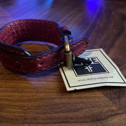 Frye Red Leather Bracelet   Brand New   