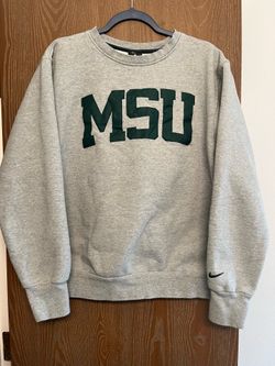 Nike Michigan State Spartans Crewneck Sweatshirt Gray Green Mens M NCAA Team
