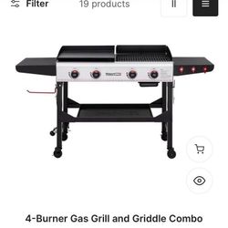 BBQ 4-Burner Gas Grill and Griddle Combo by Royal Gourmet GD403 multi-functional  Includes in sake is half full G can Do what you want grill or griddl
