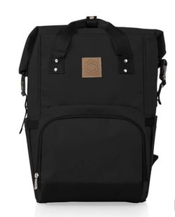 Black Roll Top Cooler Backpack