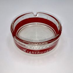 Vintage Riviera Hotel & Casino Las Vegas Red Glass Ashtray – Lighthouse Lounge