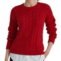 Talbots Vibrant Red Crewneck Sweater