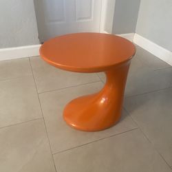 Orange Acrylic Modern Side Table