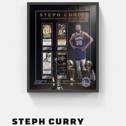 STEPH CURRY 24X30 FRAMED TICKET COLLAGE