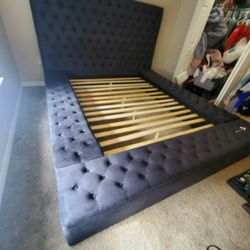 New storage queen platform bed mattress