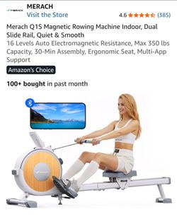 Rowing Machine Indoor, Dual Slide Rail, Quiet & Smooth