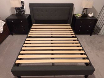 Queen Bed Frame + Headboard – Good Condition