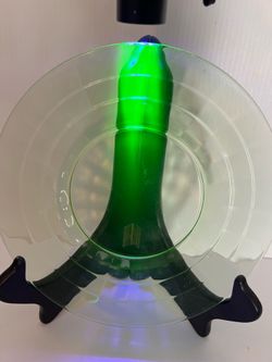 VTG  Uranium green depression glass salad plate 8”