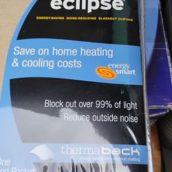 Eclipse energy saving thermal blackout curtains 42 X 54 inches $15