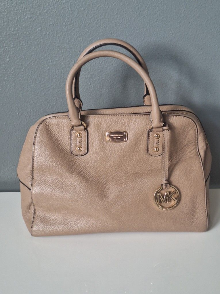 Michael Kors Beige Saffiano Leather Satchel