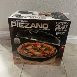 New PIEZANO 12 Inch Electric Indoor Pizza Oven Heats up to 800˚F - Pizza Maker with Ceramic Stone for Crispy Crust Pizza, Cooks in Under 6 Minutes, Co