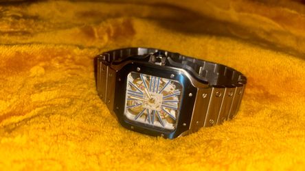 Santos skeleton Cartier watch stock model band