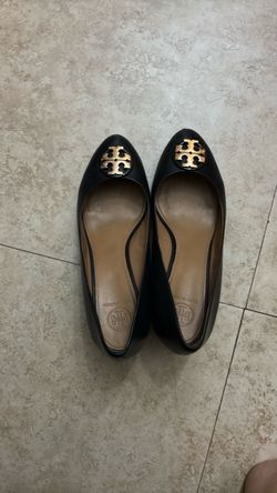 Tory Burch Black Leather Ballet Flats
