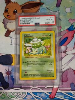 PSA 10 Bulbasaur 44/102 Base Set Shadowless English Pokemon