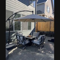 Patios Furniture, Fire Pit, Large Umbrella