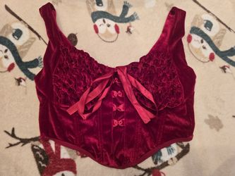 Red Lace Corset Style Top