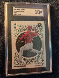 2022 panini mosaic shohei ohtani green prism sgc 10