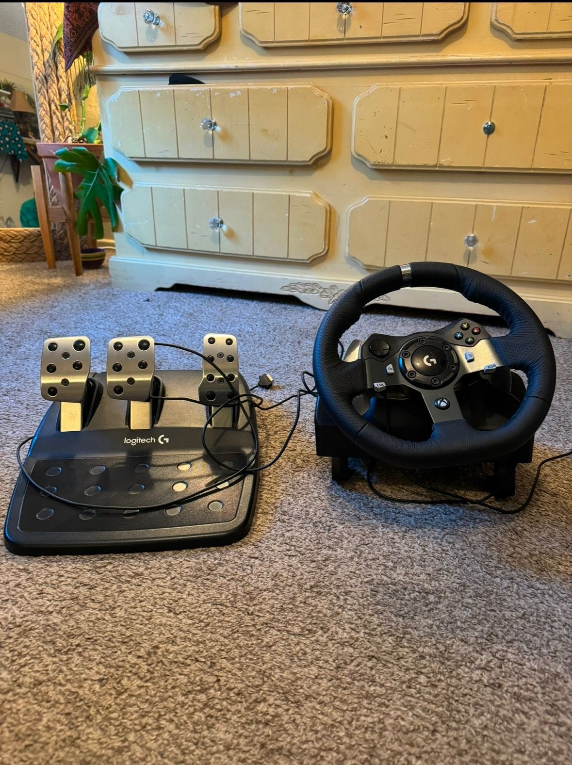 Steering Wheel With Xbox Series S, And A Manual Shifter