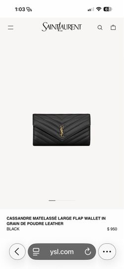 Saint Laurent Cassandre Matelassé Large Flap Wallet