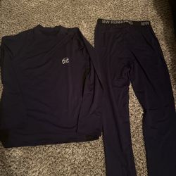 Men’s Thermal Fleece Lined Long Sleeve Shirt And Pants Large  