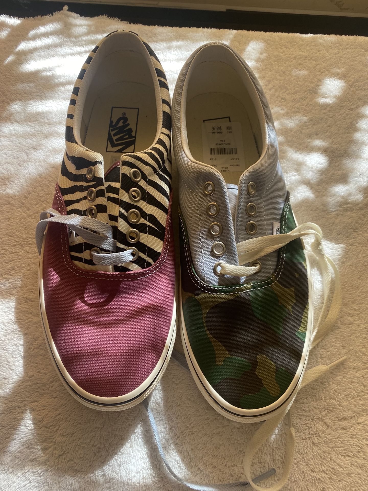 Vans Shoes New Era Shoes Mens Size 9.5 Women Via 11 Brand New Camo Zebra Street Wear Custom