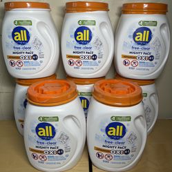 NEW All Laundry Detergent Pacs, Mighty Pacs with OXI Stain Removers and Whiteners, 56 Count