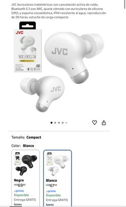 JVC Active Noise Canceling Wireless Earbuds, Bluetooth 5.3 with ANC, Comfort Fit with S/M/L Silicone Earbuds and Memory Foam, IPX4 Waterproof, 28 Hour