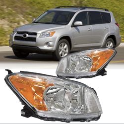 Pair Front Headlights Assembly Replacement for 2009– 2012 Toyota Rav4 Projector Headlamps Headlight Assembly pair Driver and Passenger Side