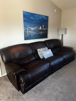Dark Brown Power Reclining Sofa
