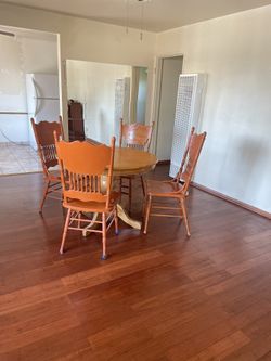 Wood Dining Table With 4 Chairs