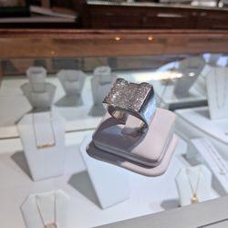 14k White Solid Gold Mens Ring W/ 4.50ct Nat Diamonds CUSTOM