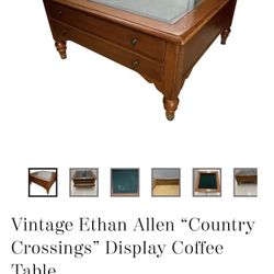 Made In America Vintage Ethan Allen Coffee Vitrine Or Display 