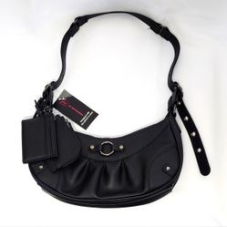 No Boundaries Women's Contemporary Hobo Bag, Black.